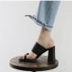 韓國代購 簡約優雅長腿高跟粗跟涼鞋